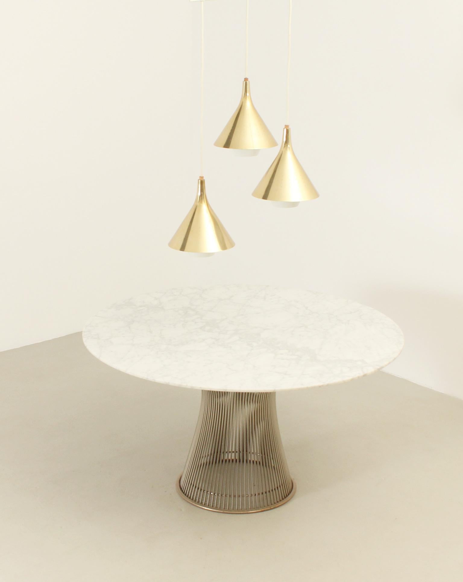 Milieu du XXe siècle Table de salle à manger en marbre Warren Platner pour Knoll en vente