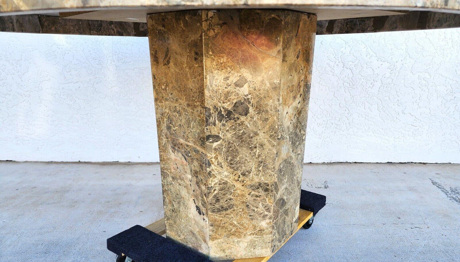 Late 20th Century Marble Dining Table Faux Emperado Italian 55