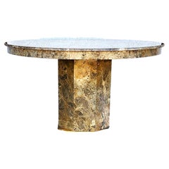 Used Marble Dining Table Faux Emperado Italian 55"