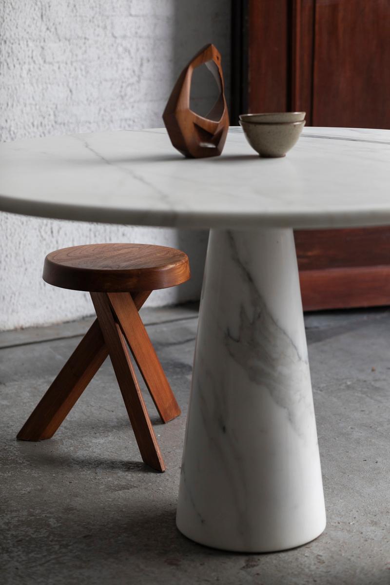 Marble dining table in style of Angelo Mangiarotti, Italy, 1970s In Good Condition For Sale In Antwerpen, BE