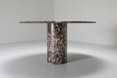 Marble Dining Table 'Rosso Levanto', Italy, 1970s