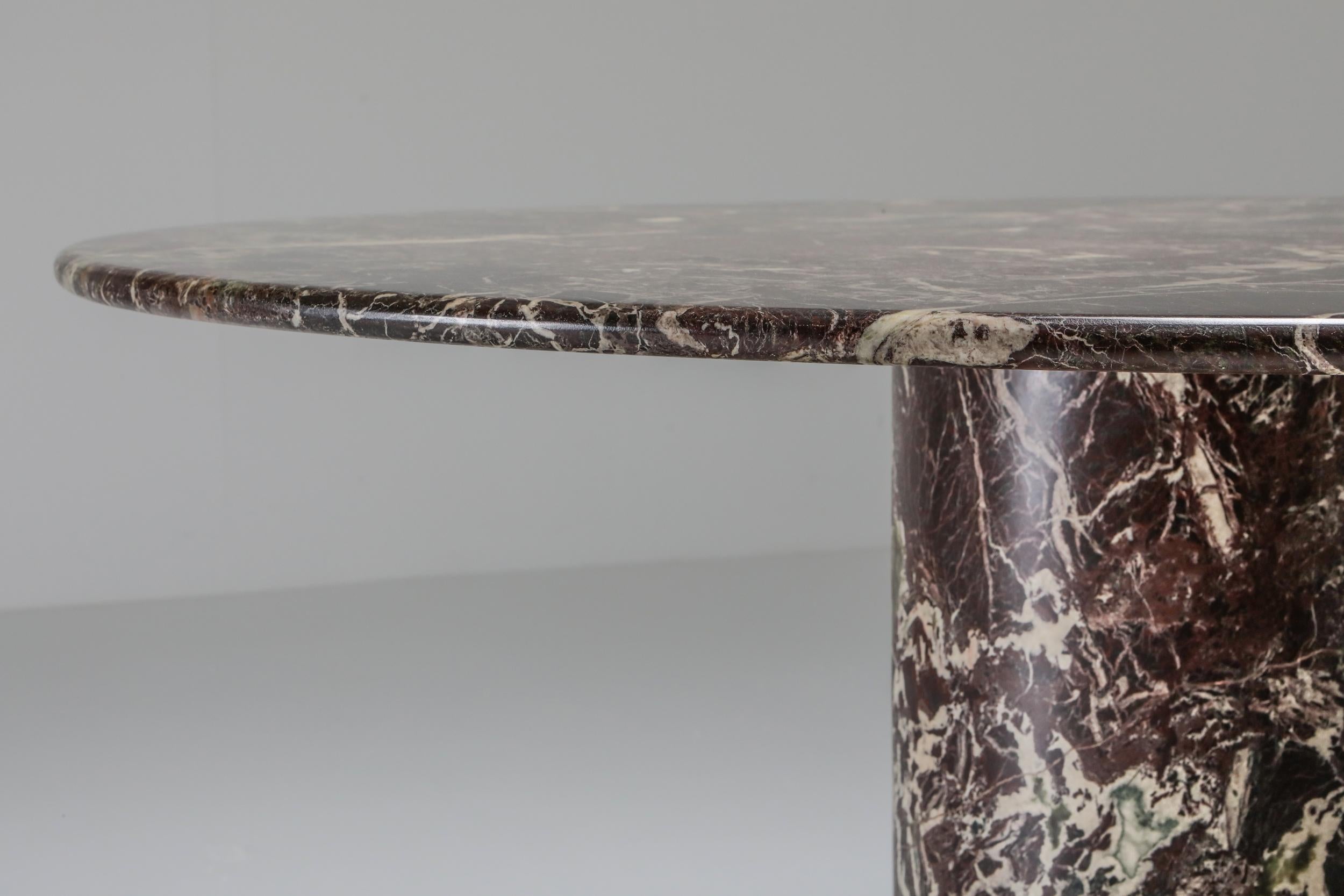 Late 20th Century Marble Dining Table 'Rosso Levanto', Italy, 1970s