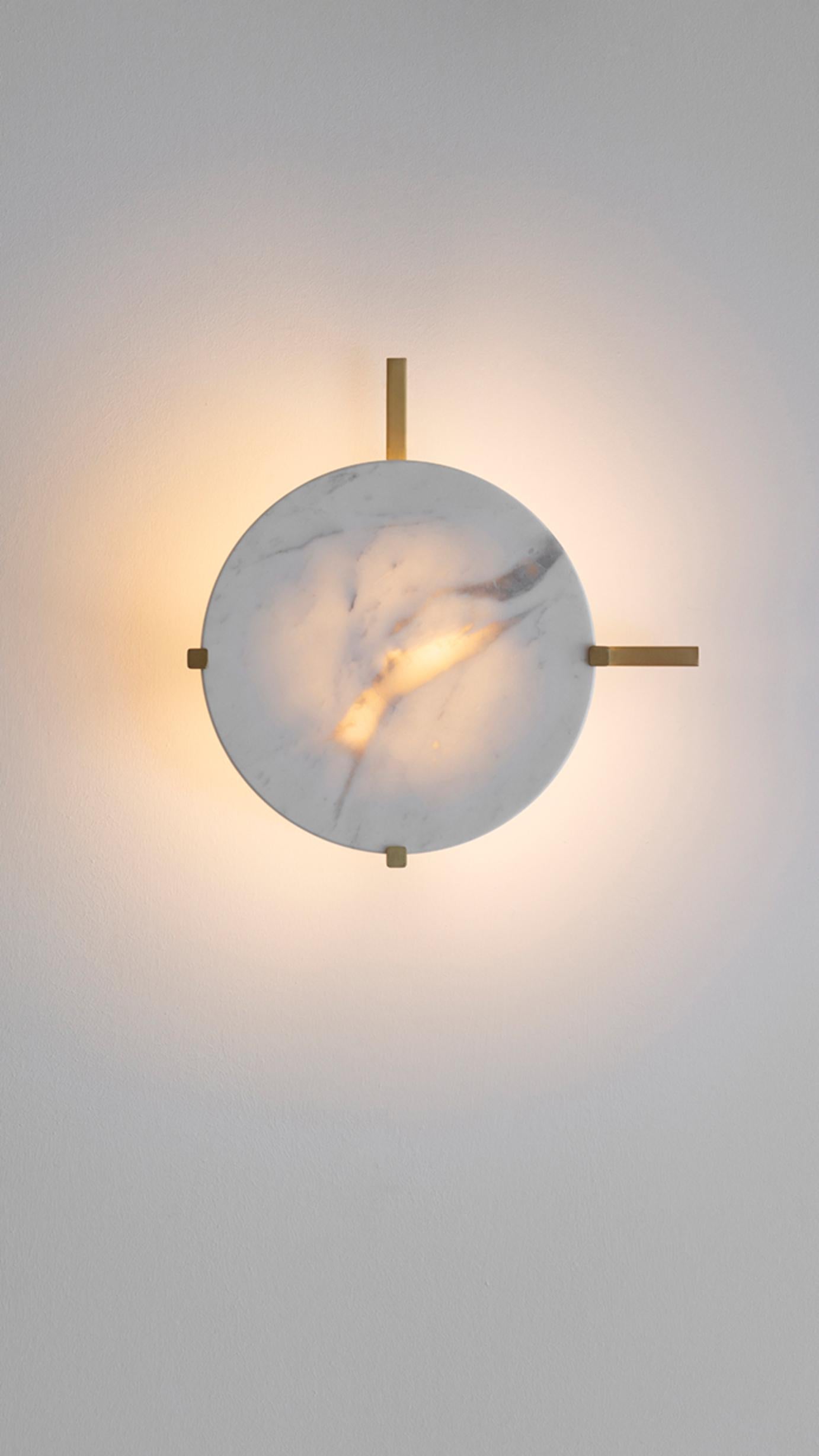 Modern Marble Disc Wall Light by Square in Circle For Sale