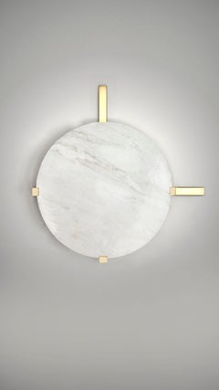 Marble "Disc" Wall Light, Square in Circle