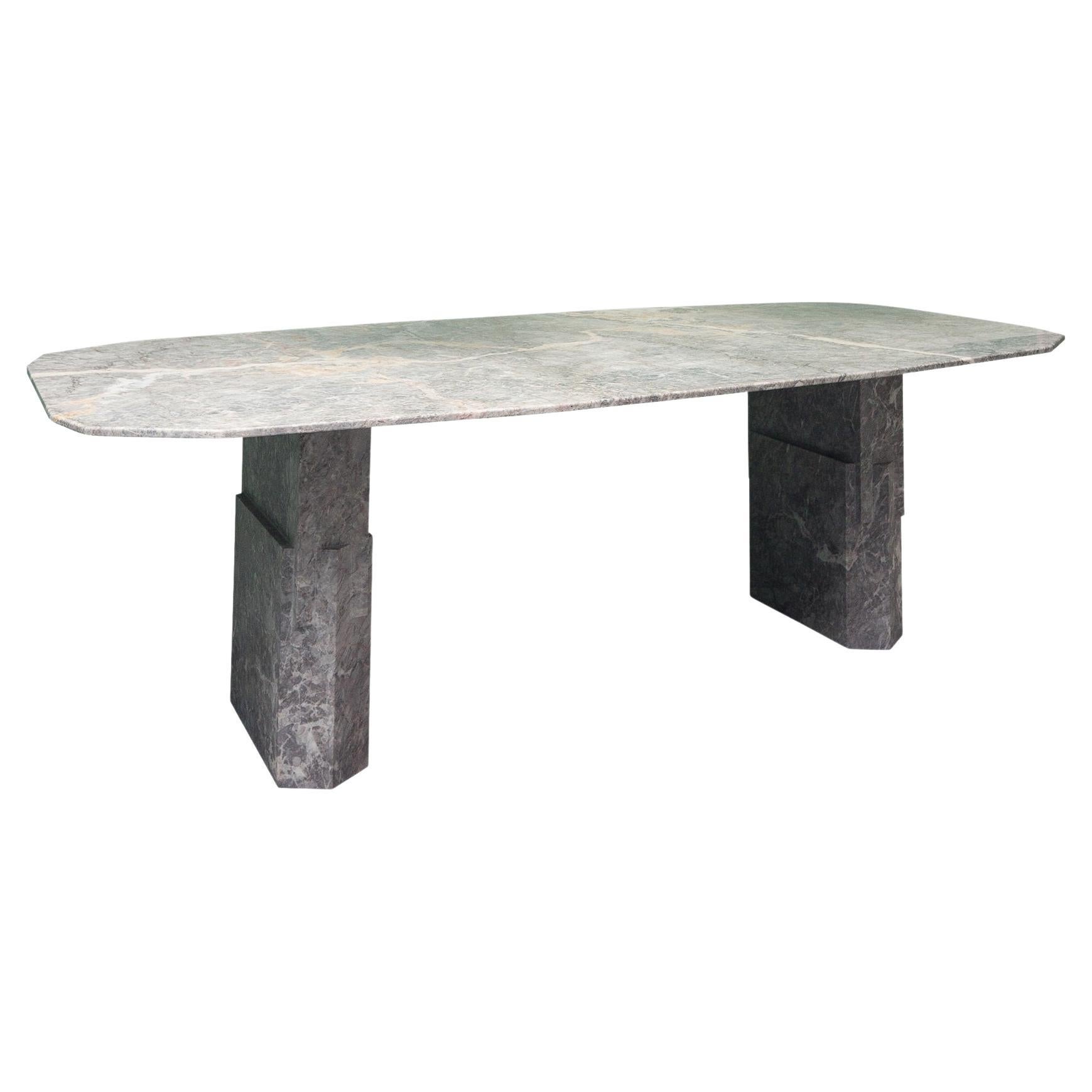 Marble Dorik Dining Table by Oeuffice For Sale