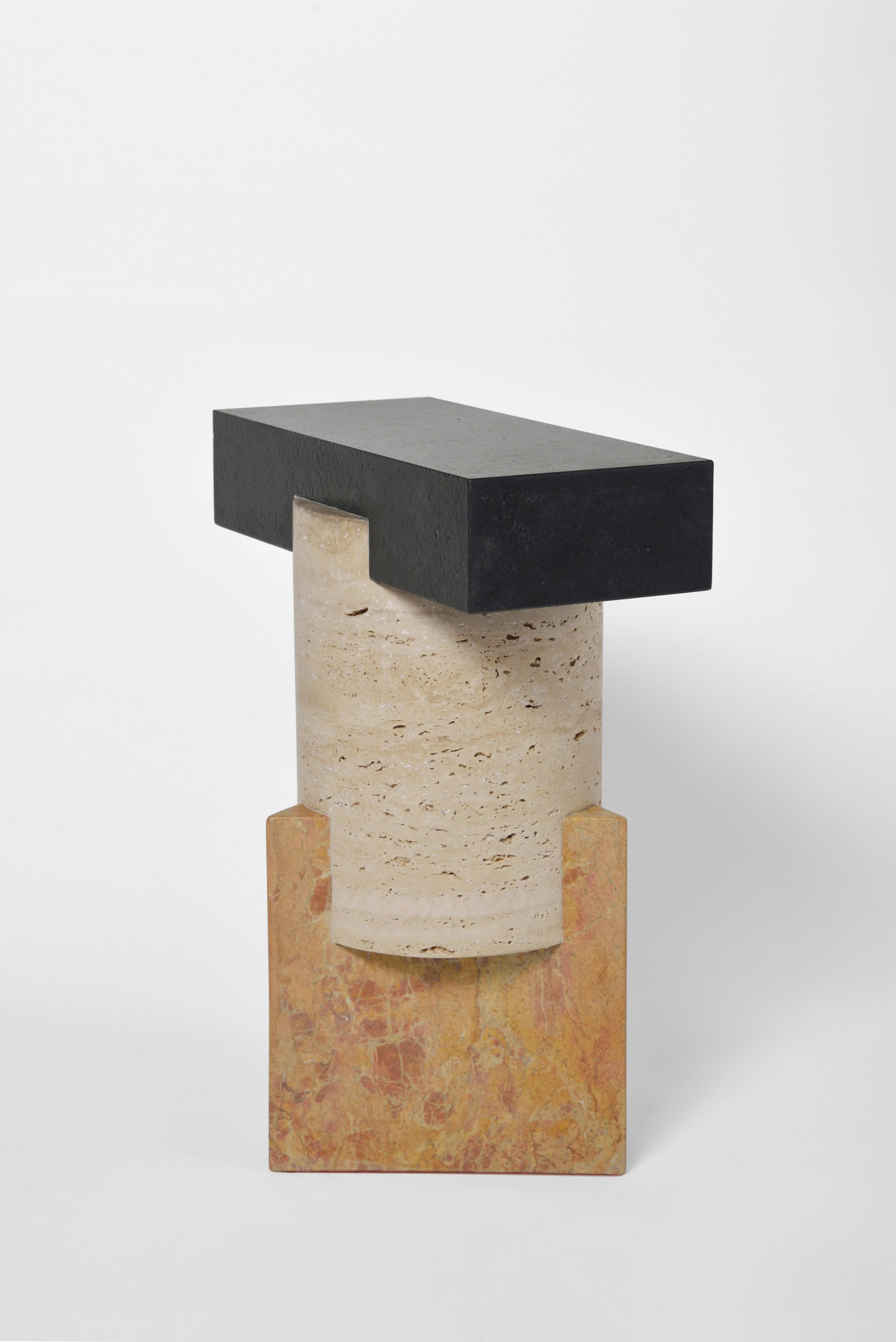 Contemporary Marble Dorik Stool by Oeuffice For Sale