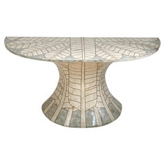 Marble Feather Console Table by Maitland Smith, 1980's