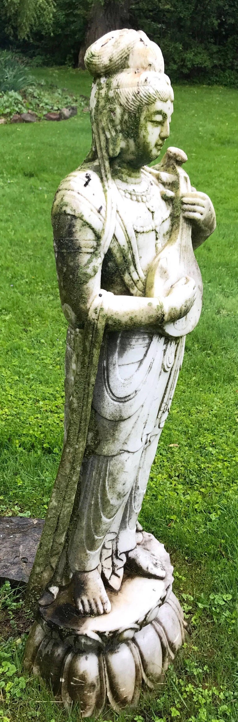 Marble Figural Garden Statue For Sale at 1stDibs