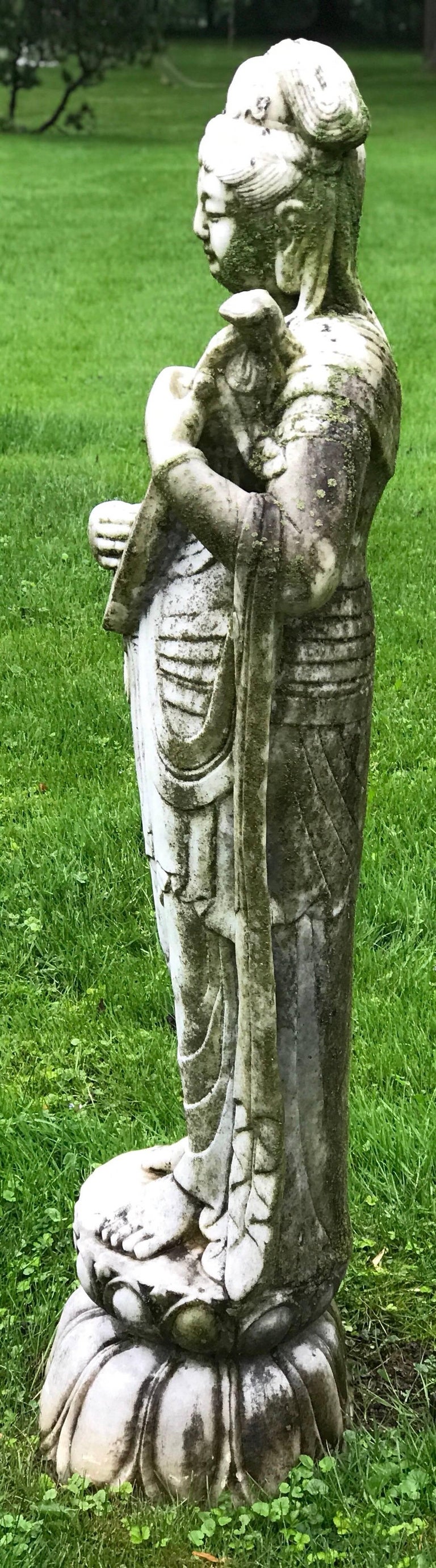 Marble Figural Garden Statue For Sale at 1stDibs