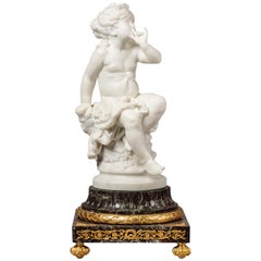 Marble Figural Group by Louis Auguste Moreau