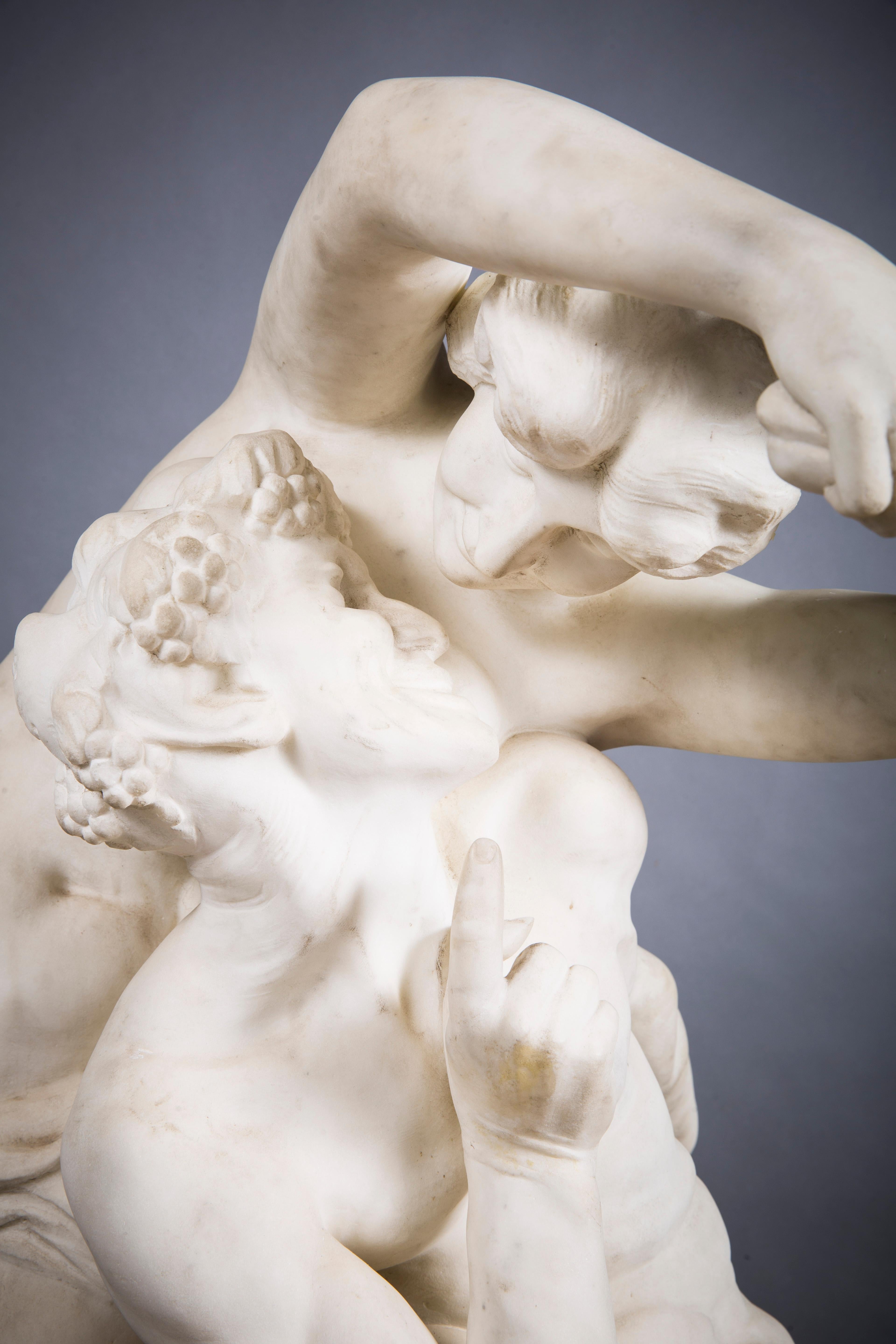 Belgian Marble Figural Grouping of Satyr & Nymph by Jef Lambeaux