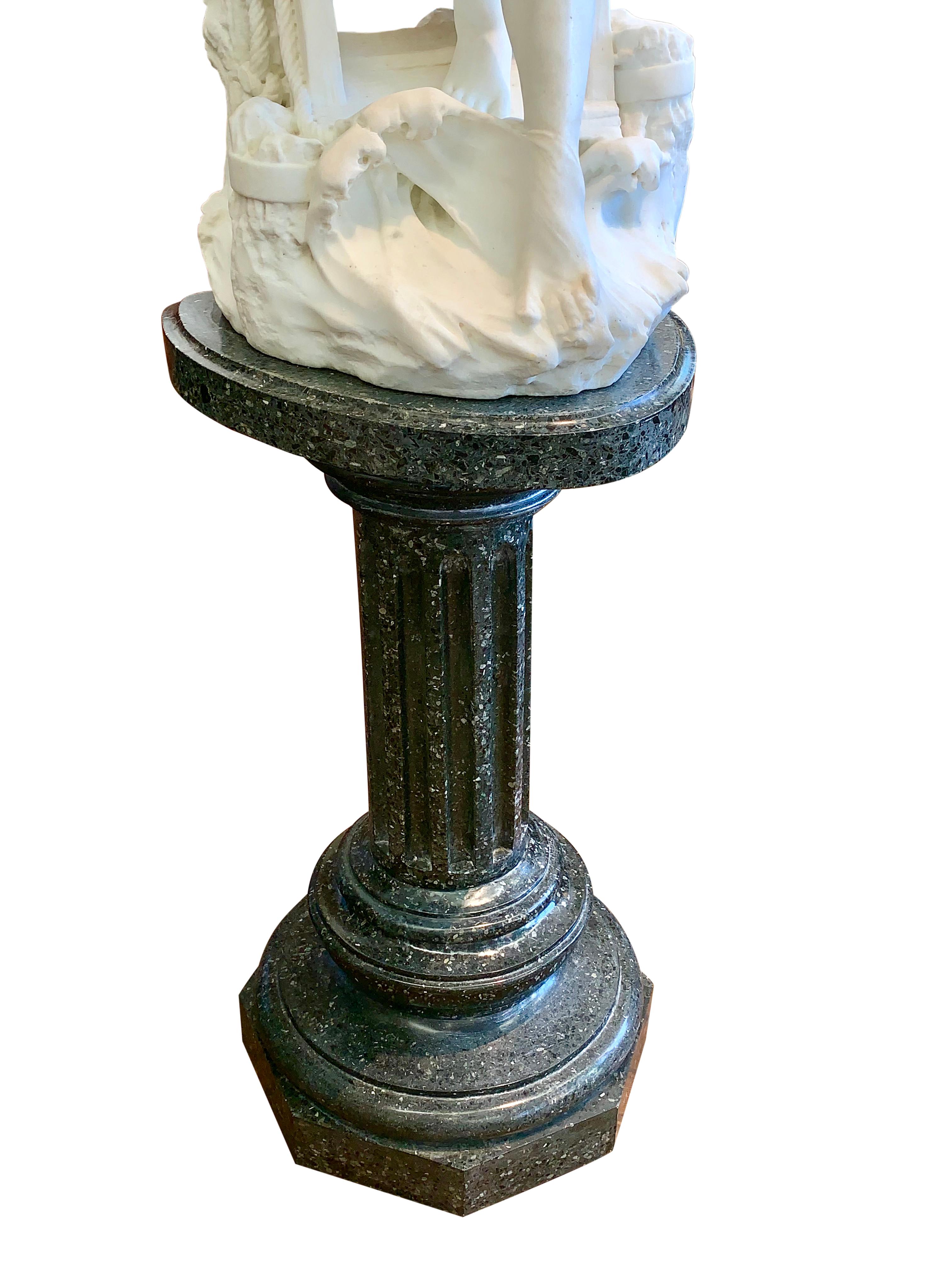 Marble Figure by Emilio Fiaschi, 'Testing The Waters' For Sale 10