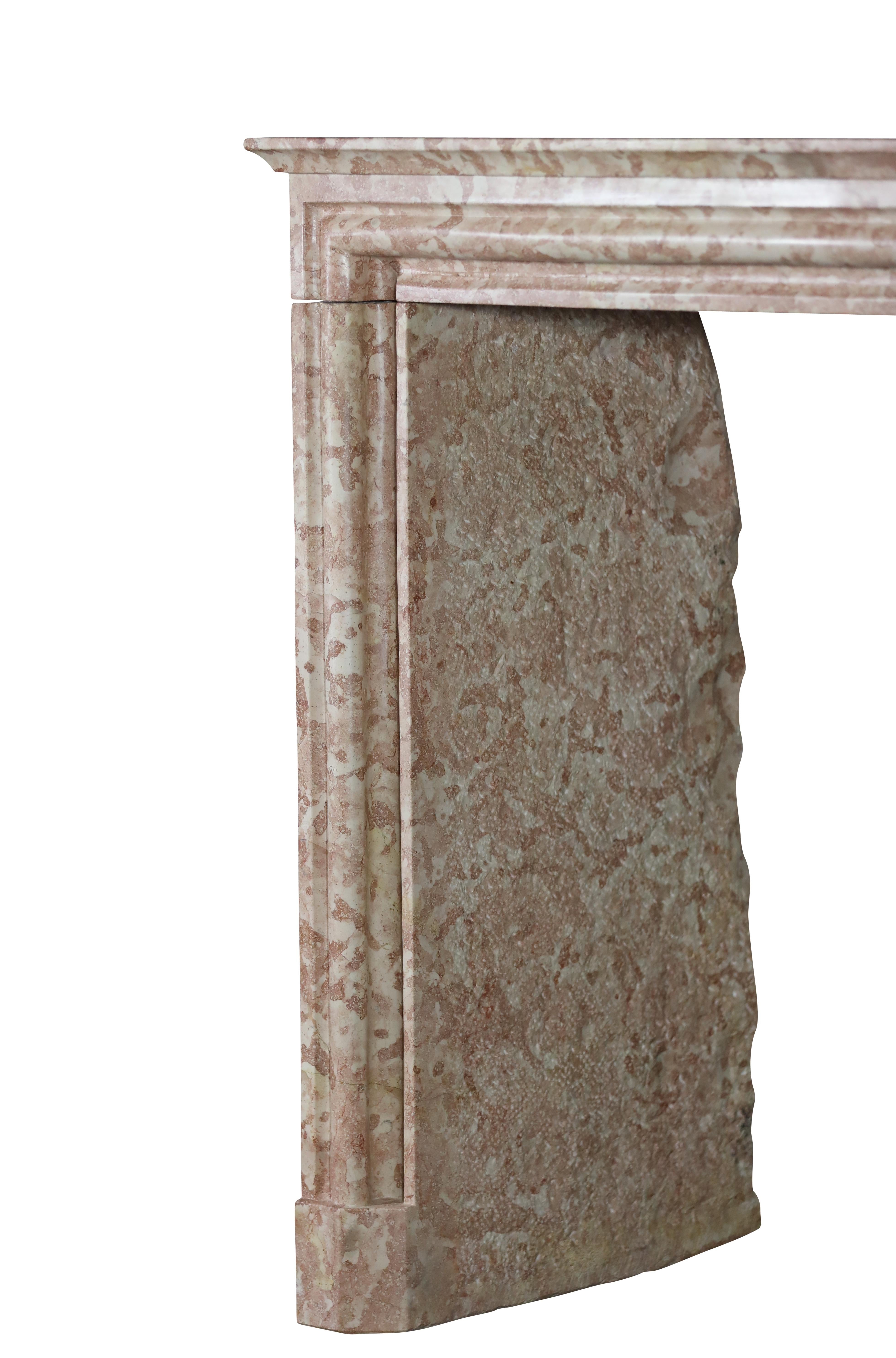 Hand-Carved Marble Fireplace Frame From France For Timeless Bespoke Design Project For Sale