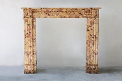 Marble Fireplace mantle of Breche d'alep marble 19th Cent Louis XIV style