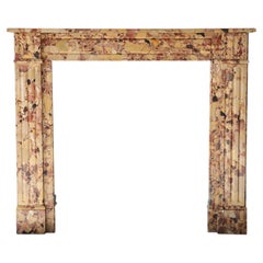 Marble Fireplace mantle of Breche d'alep marble 19th Cent Louis XIV style