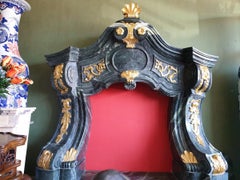 Marble Fireplace Portal in the Style of Mature Baroque, Carved and Gilded