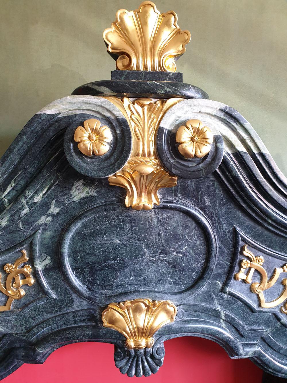 Marble Fireplace Portal in the Style of Mature Baroque, Carved and Gilded In New Condition For Sale In Liverpool, GB