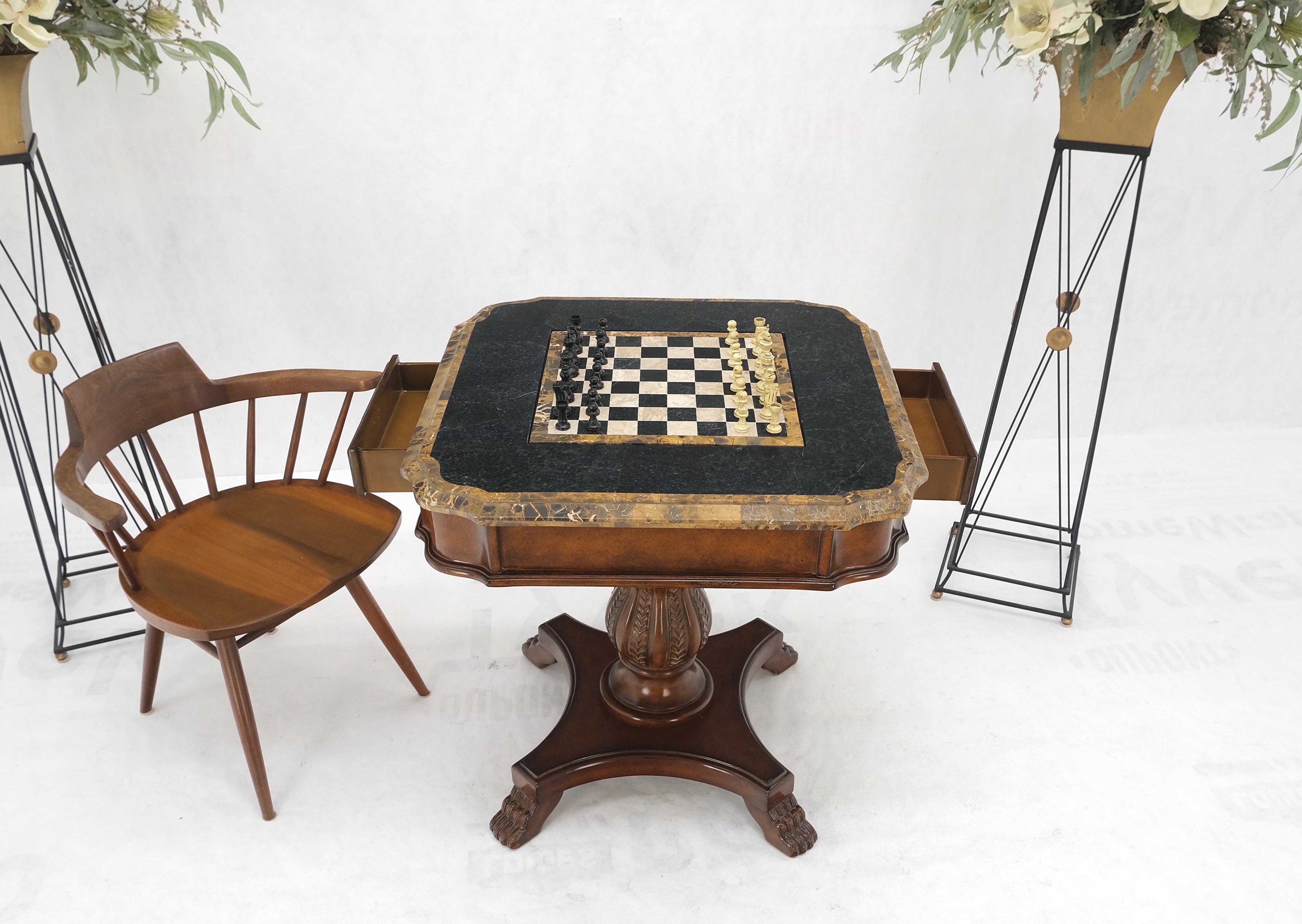 Marble Flip Top Backgammon Chess Board Mahogany Game Table Maitland Smith MINT! 1