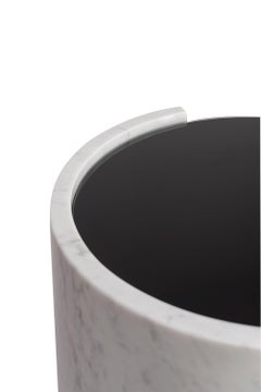 Marble Side Table with Gold Leaf