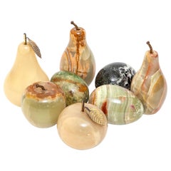 Marble Fruit Eggs Spanish Marble Alabaster Alabastros Alfredo 1960 Set of 8