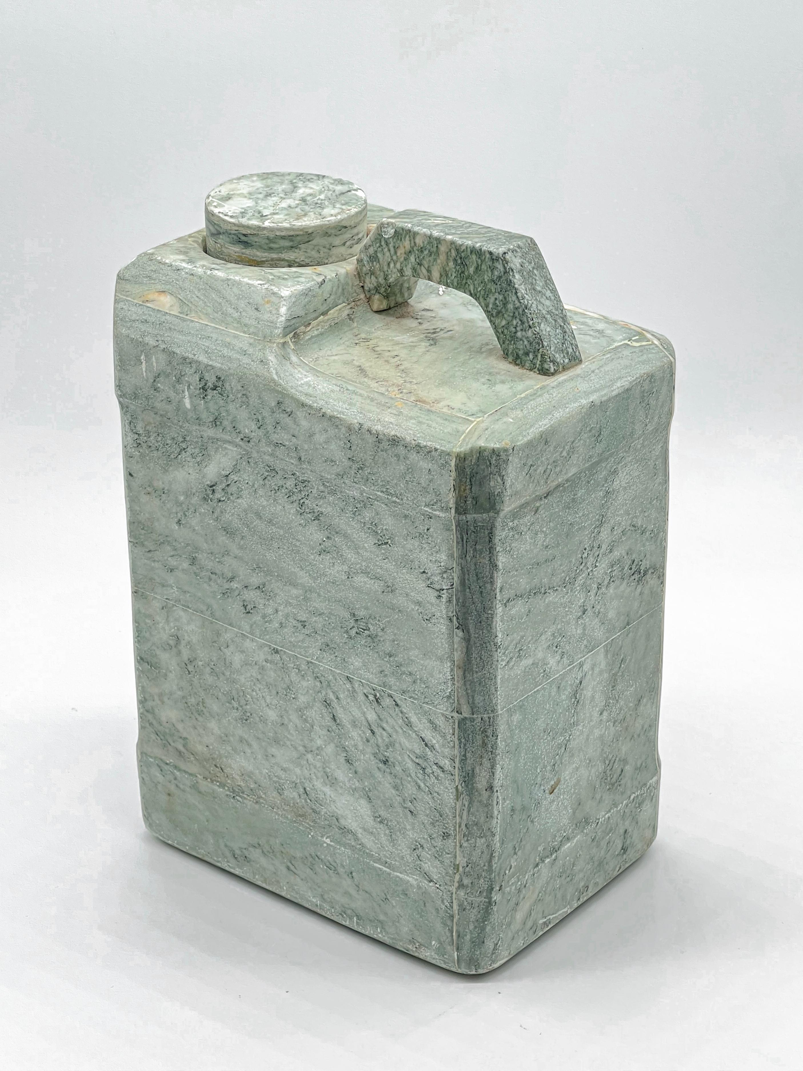 Industrial Sculpture in Marble- Fuel Tank - One-Off Handmade green Decorative Art For Sale