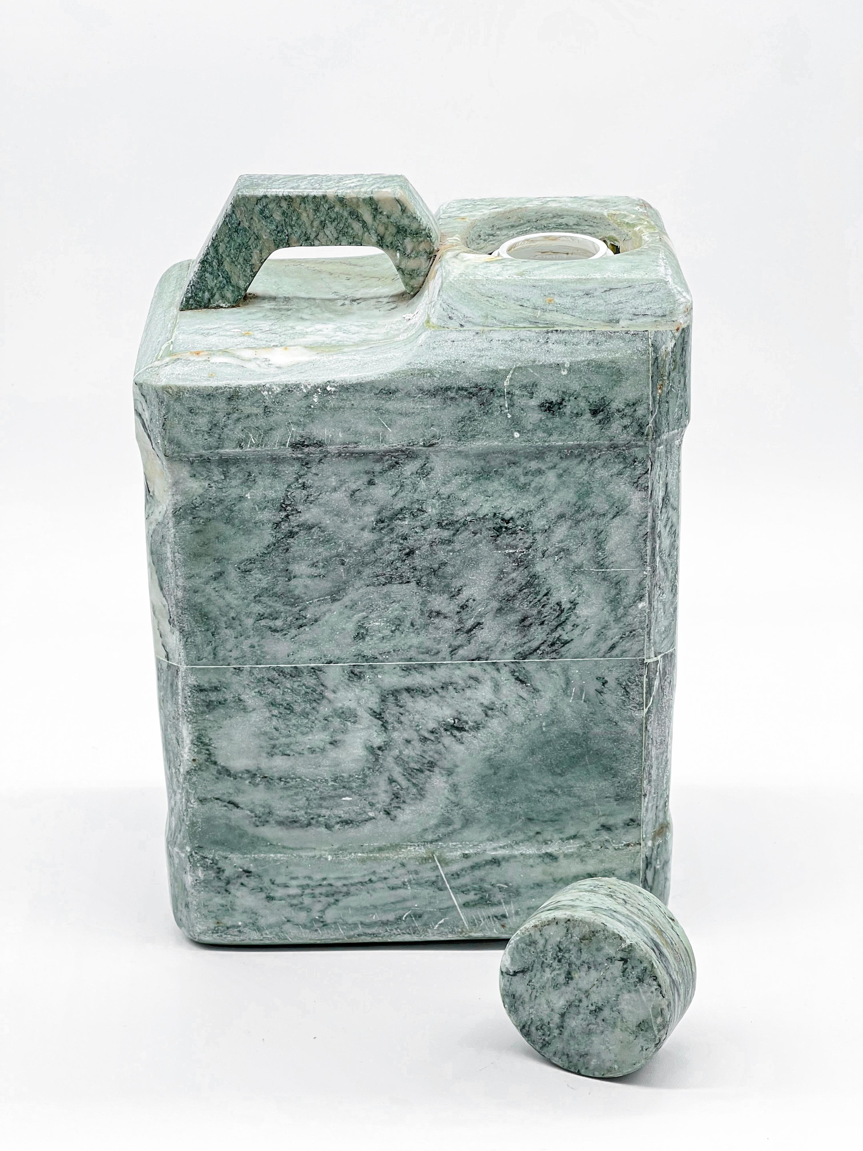 Sculpture in Marble- Fuel Tank - One-Off Handmade green Decorative Art In Good Condition For Sale In Milano, IT