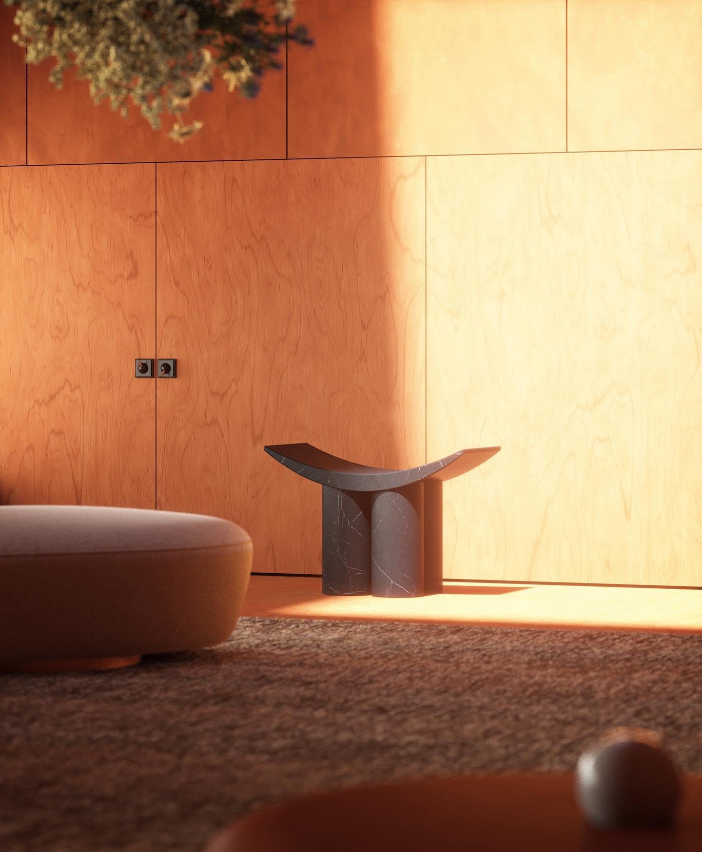 Marbre Gamma  Tabouret de Pietro Franceschini en vente 2