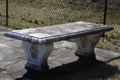 Marble Garden Bench Pair