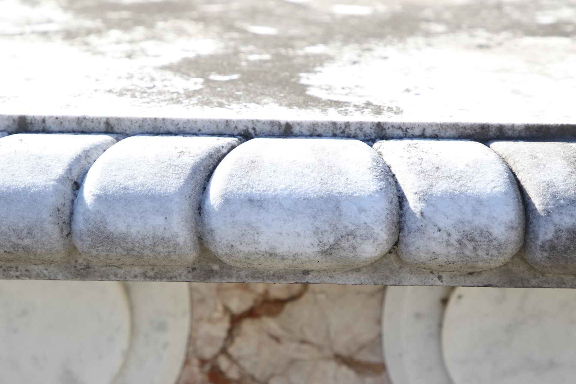Classical Roman Marble Garden Bench Pair