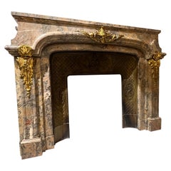 Marble & Gilt Bronze Fireplace
