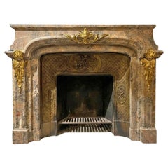 Marble & Gilt Bronze Fireplace