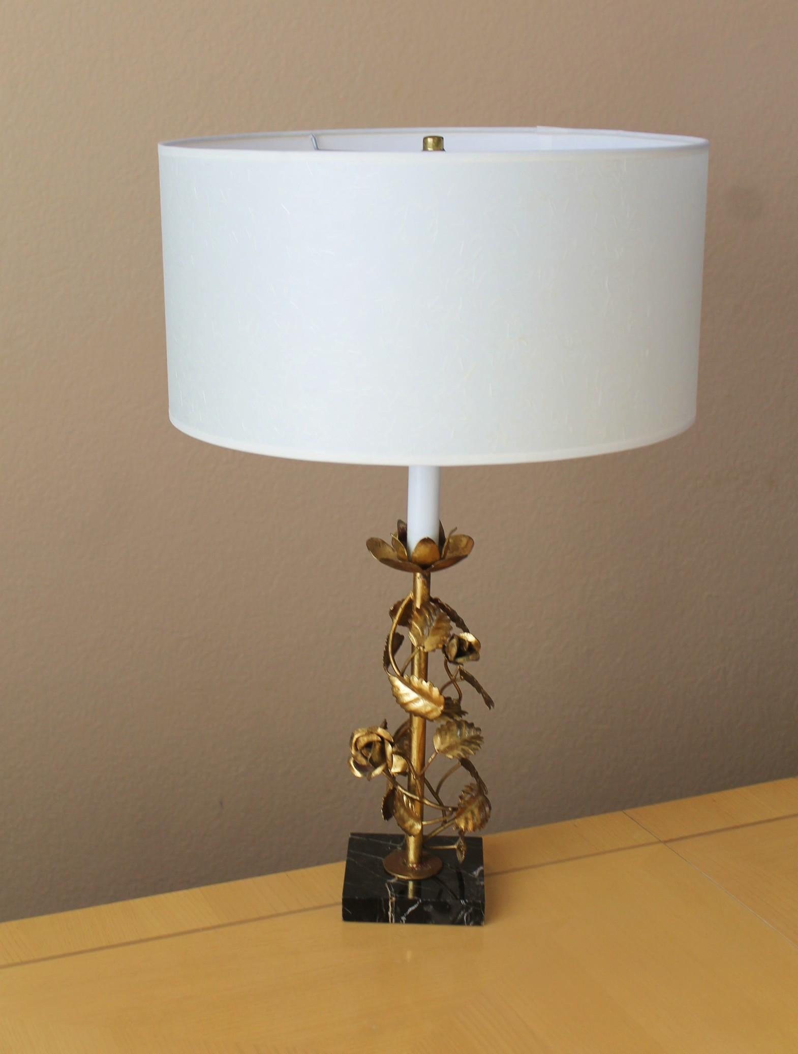 20th Century Marble & Gilt Metal Sculpture Mid Century Table Lamp! Italian For Wilmar!  1950s For Sale
