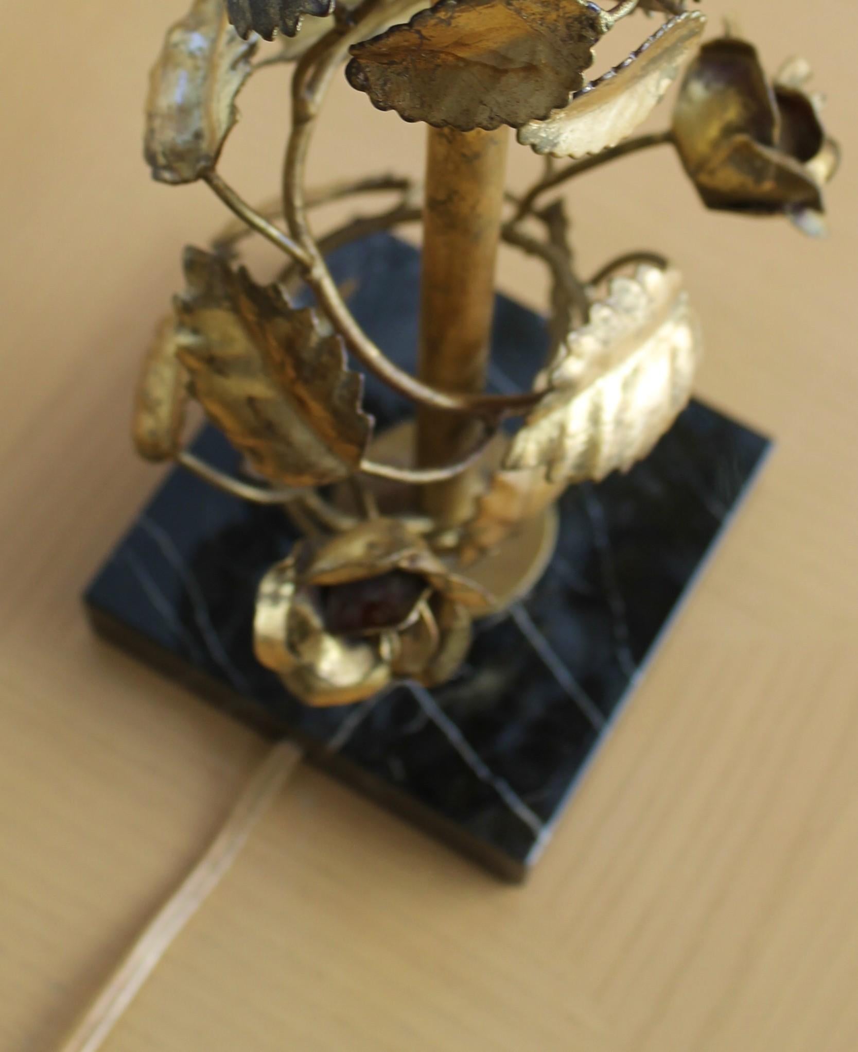 Marble & Gilt Metal Sculpture Mid Century Table Lamp! Italian For Wilmar!  1950s For Sale 1