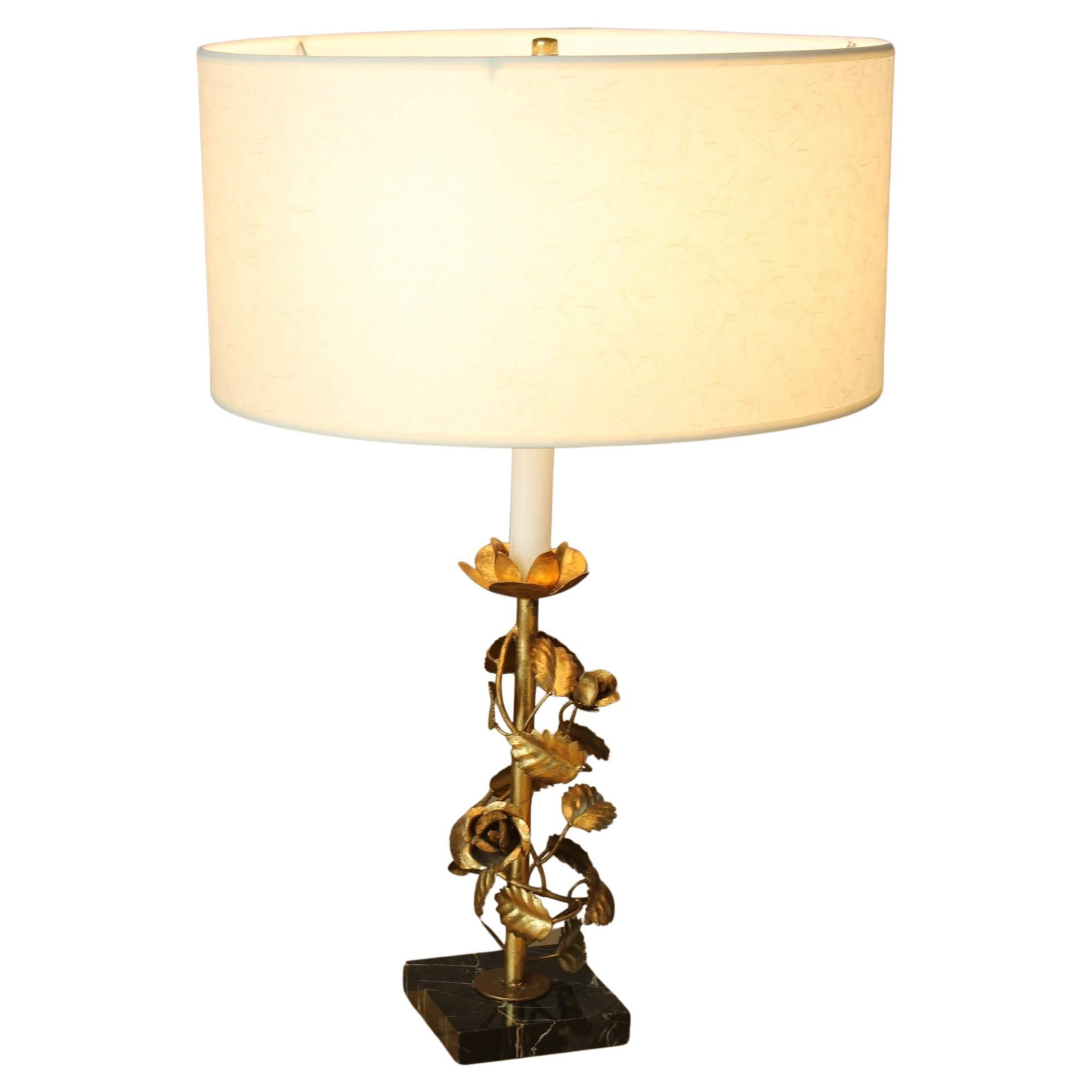 Marble & Gilt Metal Sculpture Mid Century Table Lamp! Italian For Wilmar!  1950s For Sale
