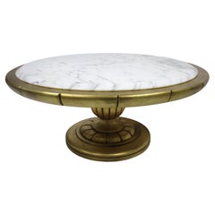 Table basse Regency de style James Mont / Kittinger en marbre et bois doré
