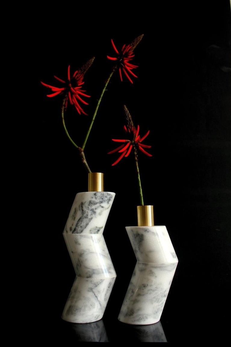 Organic Modern Marble Ginga Vase by Gustavo Dias For Sale