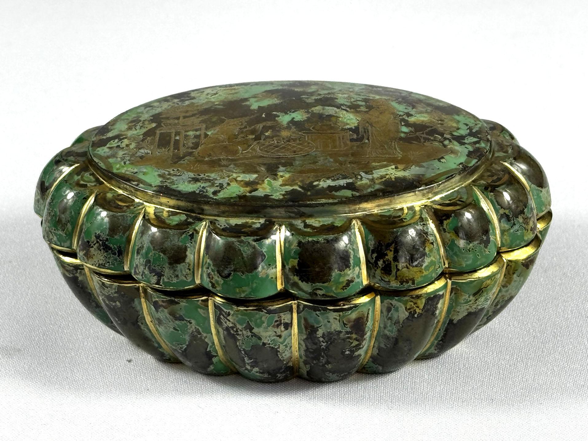 Jarra de cristal de mármol (Chinoiserie) Única S. XIX-XX Hecho a mano en venta