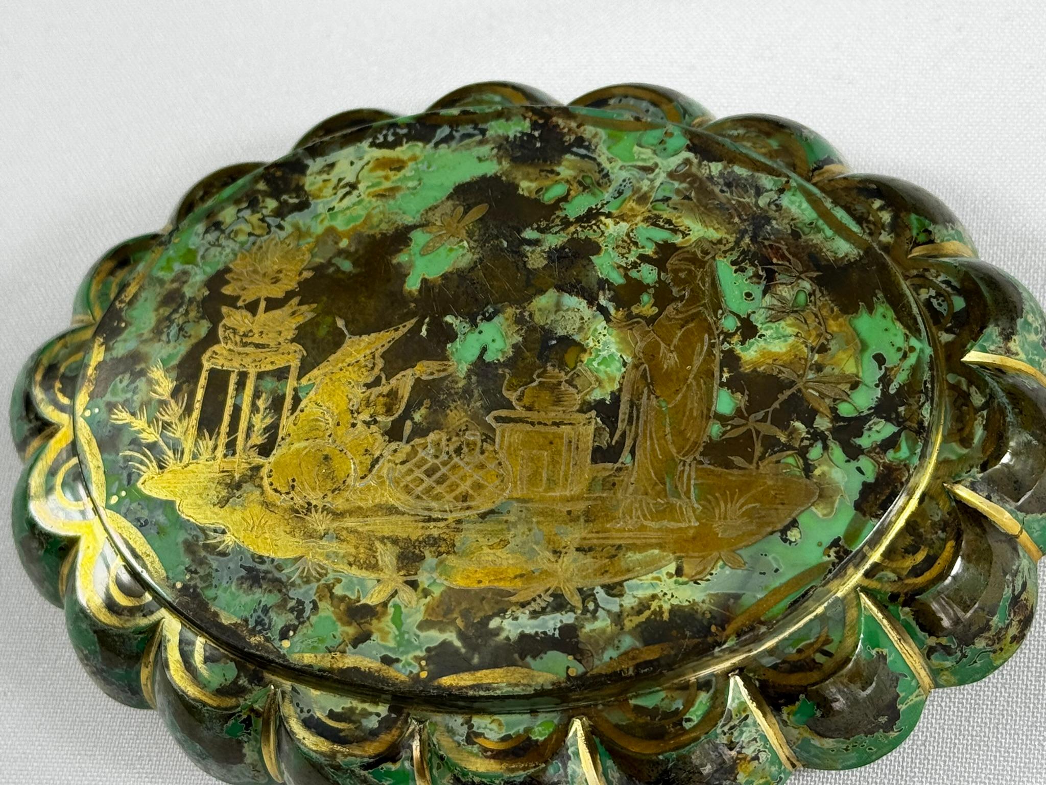 Jarra de cristal de mármol (Chinoiserie) Única S. XIX-XX en venta 3