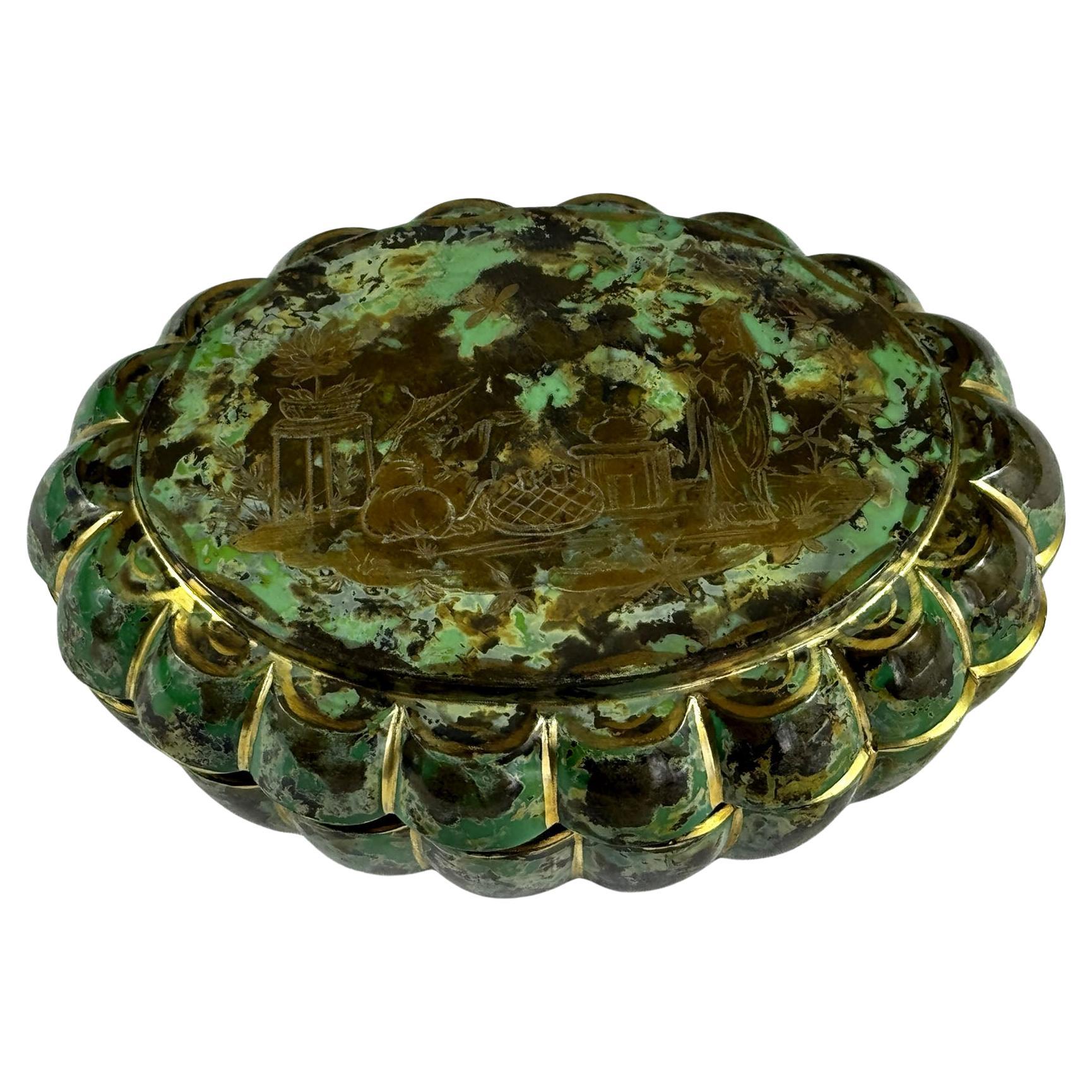 Jarra de cristal de mármol (Chinoiserie) Única S. XIX-XX en venta