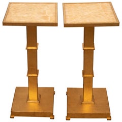 Marble Gold Leaf Accent Tables