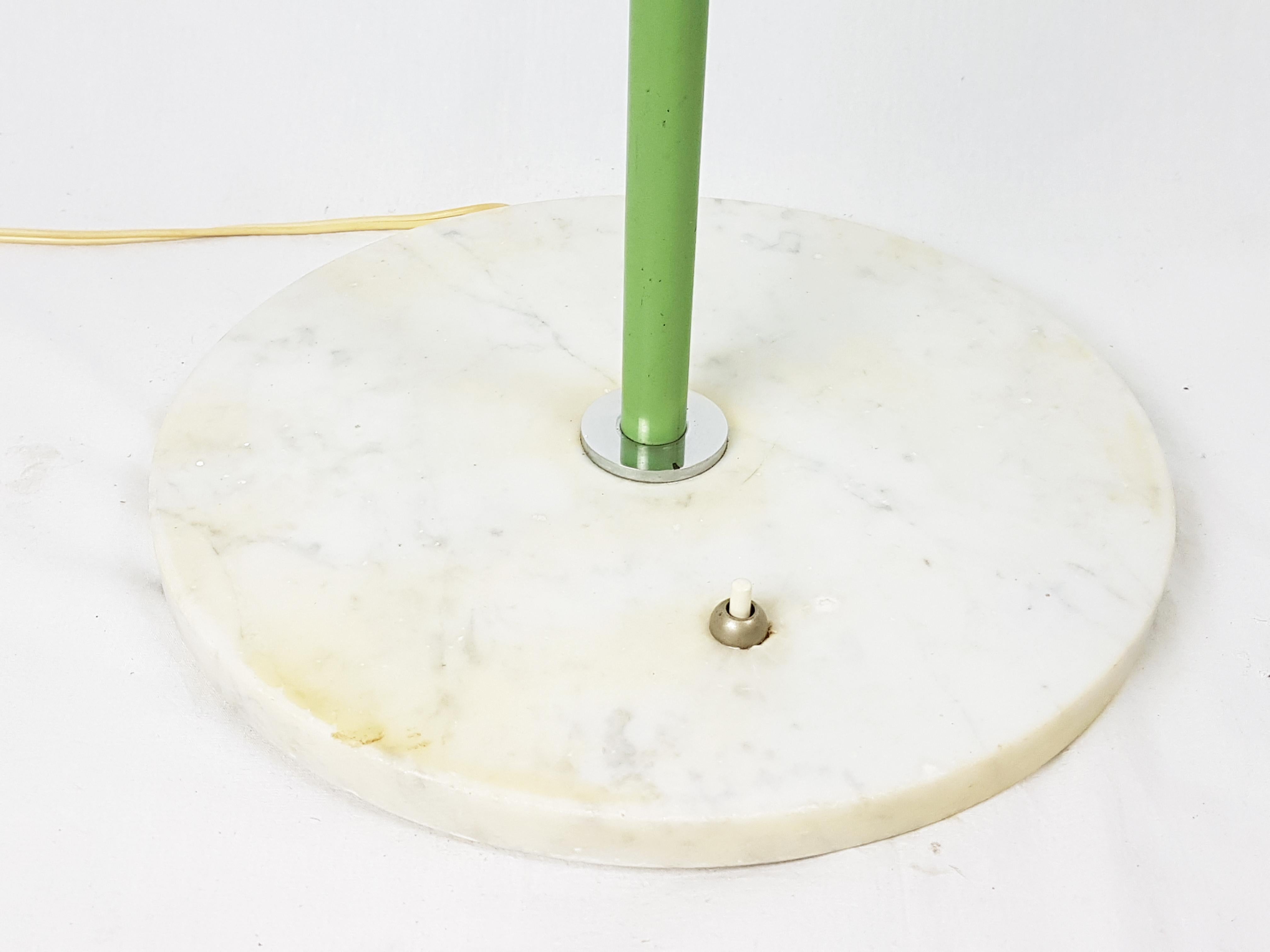 Marble, Green and Chrome-Plated Metal Articulated 1960s Floor Lamp by Stilux In Good Condition In Varese, Lombardia
