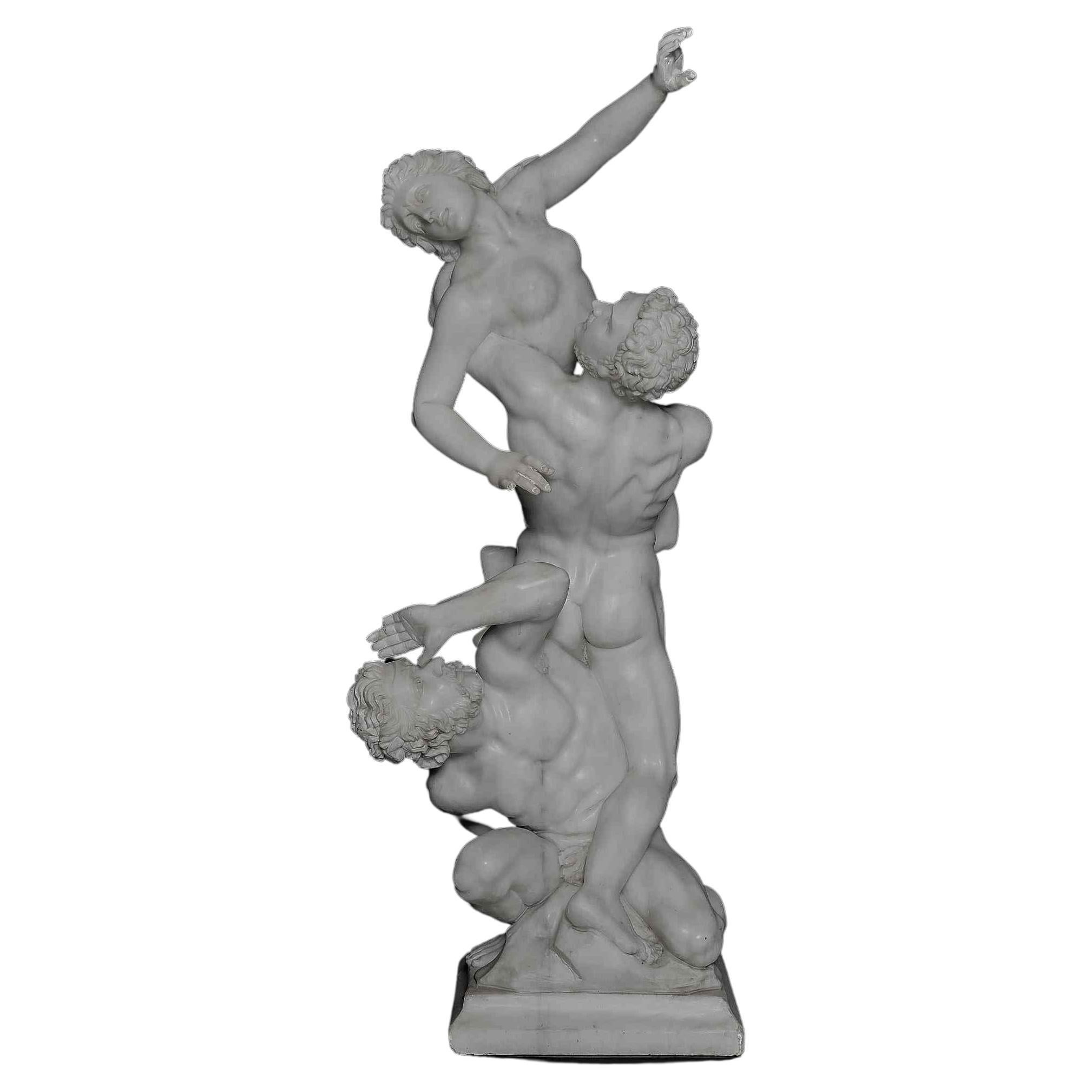 Marble group after Giambologna, "the abduction of the Sabines", Naples, 19th c. For Sale