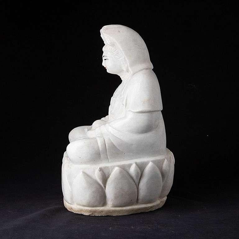 Burmese Marble Guan Yin statue from Burma For Sale