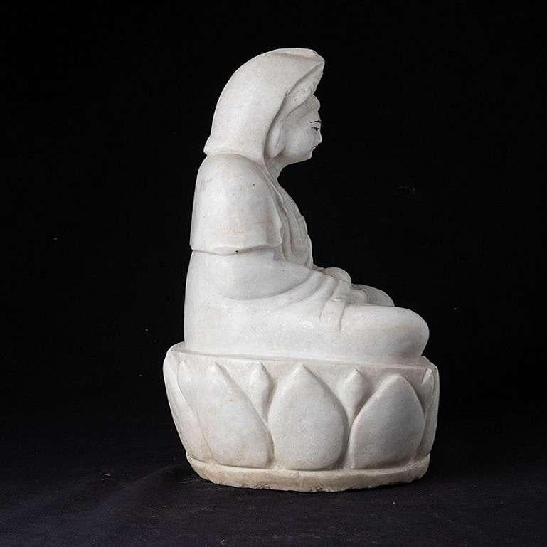20th Century Marble Guan Yin statue from Burma For Sale