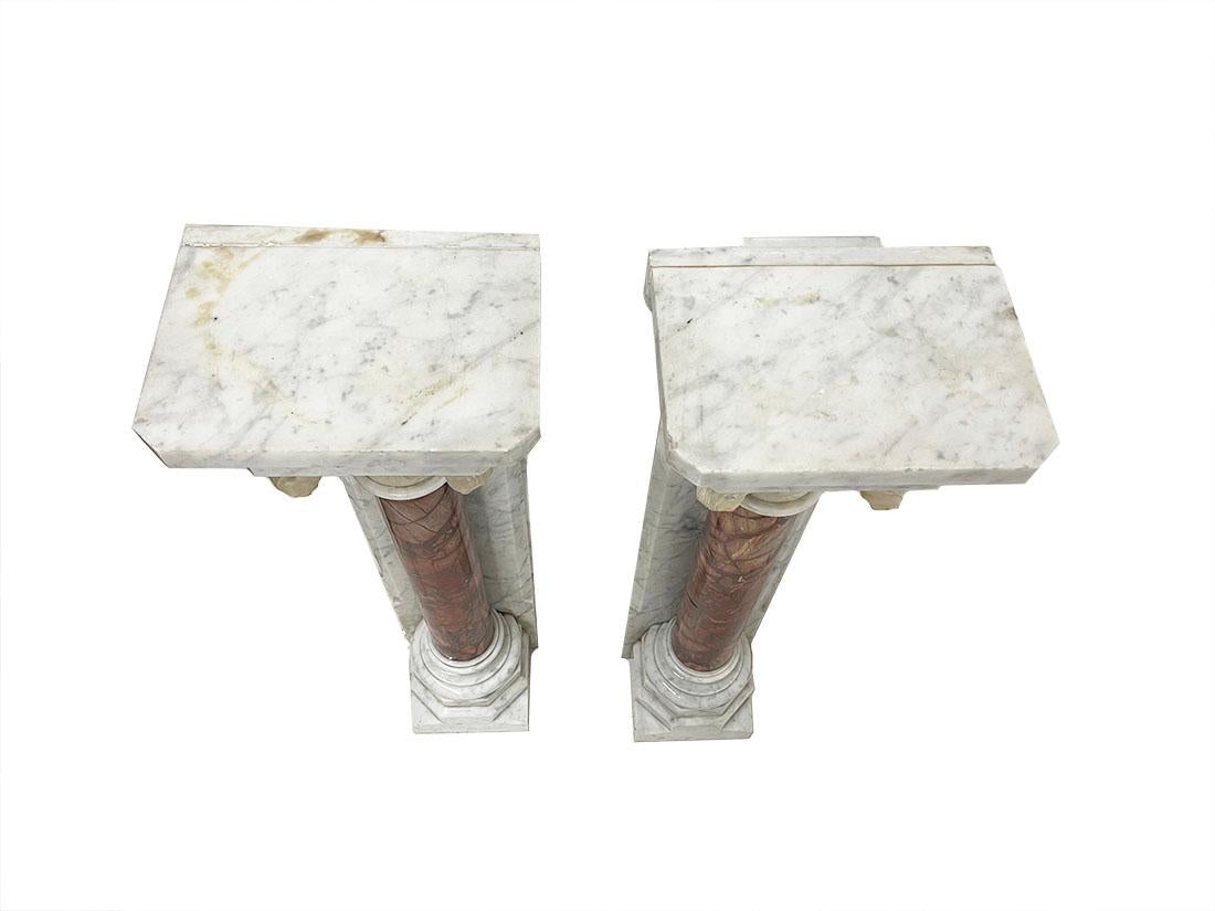 Marble half wall mounted columns, 19th Century For Sale 5