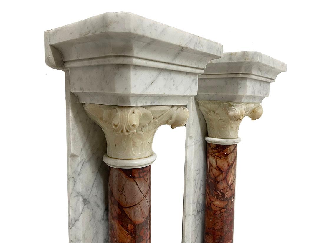 Italian Marble half wall mounted columns, 19th Century For Sale