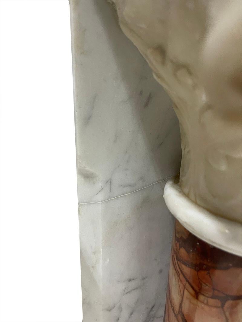 Alabaster Marble half wall mounted columns, 19th Century For Sale