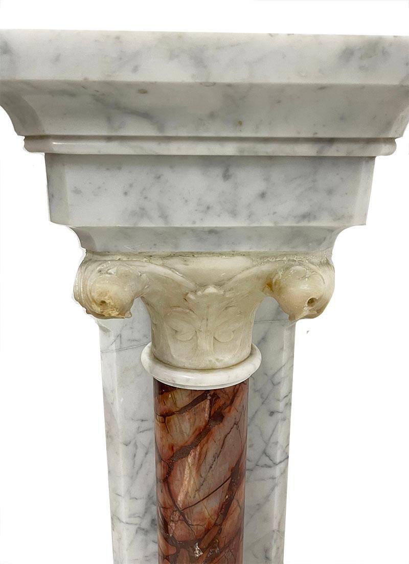 Marble half wall mounted columns, 19th Century For Sale 4