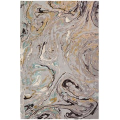 Marble Hand-Knotted 6x4 Rug in Wool and Silk by Rodarte