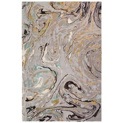 Marble Hand-Knotted 7
6"x5
 Rug in Wool and Silk by Rodarte